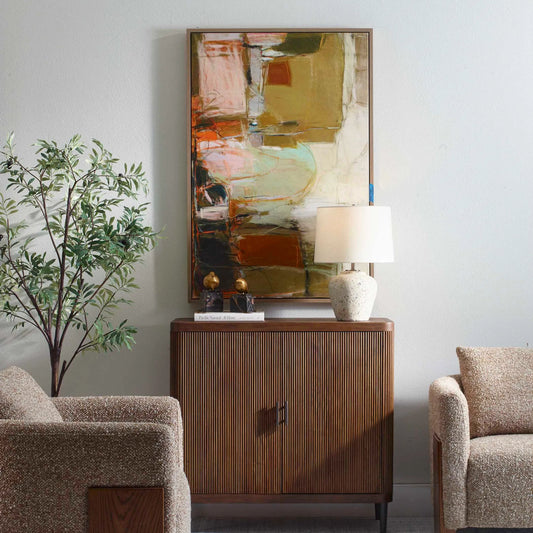 Palace Walls Framed Abstract Art by Uttermost. Made from solid wood, canvas in a unique style.