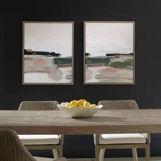 Just Peaking Framed Abstract Prints by Uttermost. Made from solid wood, canvas in a unique style.