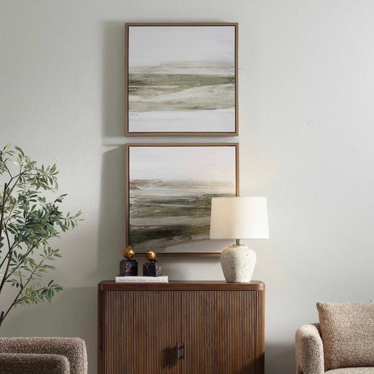 All of a Sudden Framed Canvases by Uttermost in black, brown, gray, green. Made from solid wood, canvas, hot stamp foil in a unique style.