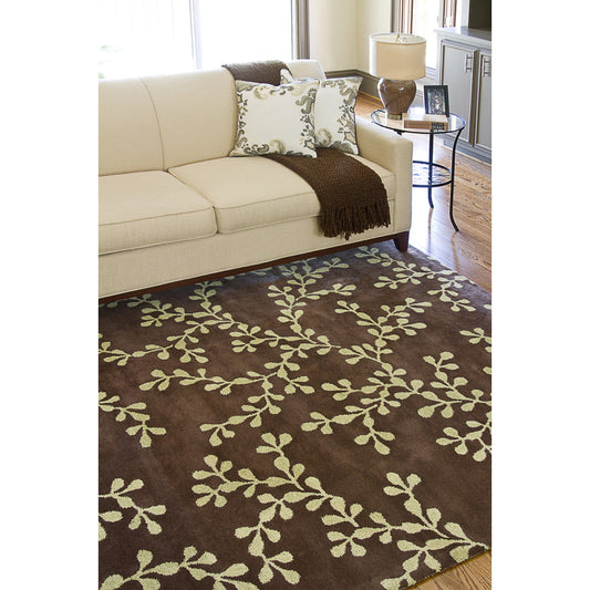 Artist Studio Rug - 16 by Surya in dark brown, light olive. Made from 100% new zealand wool in a unique style.