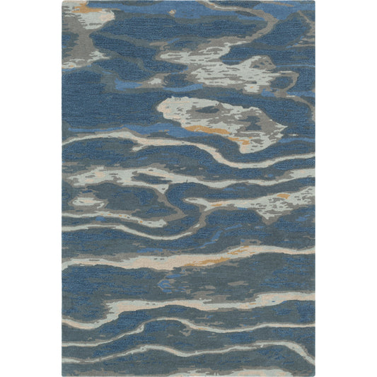 Artist Studio Rug - 20974 by Surya in dark blue, seafoam, brown, tan, blue, navy. Made from 100% new zealand wool in a unique style.