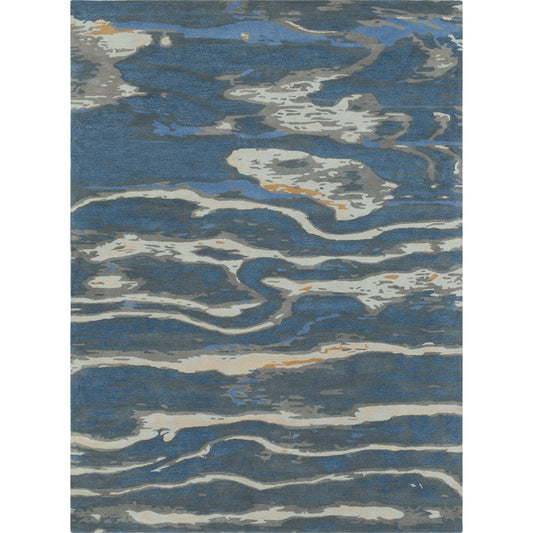 Artist Studio Rug - 20974 by Surya in dark blue, seafoam, brown, tan, blue, navy. Made from 100% new zealand wool in a unique style.