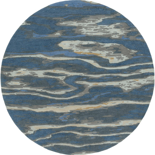 Artist Studio Rug - 20974 by Surya in dark blue, seafoam, brown, tan, blue, navy. Made from 100% new zealand wool in a unique style.