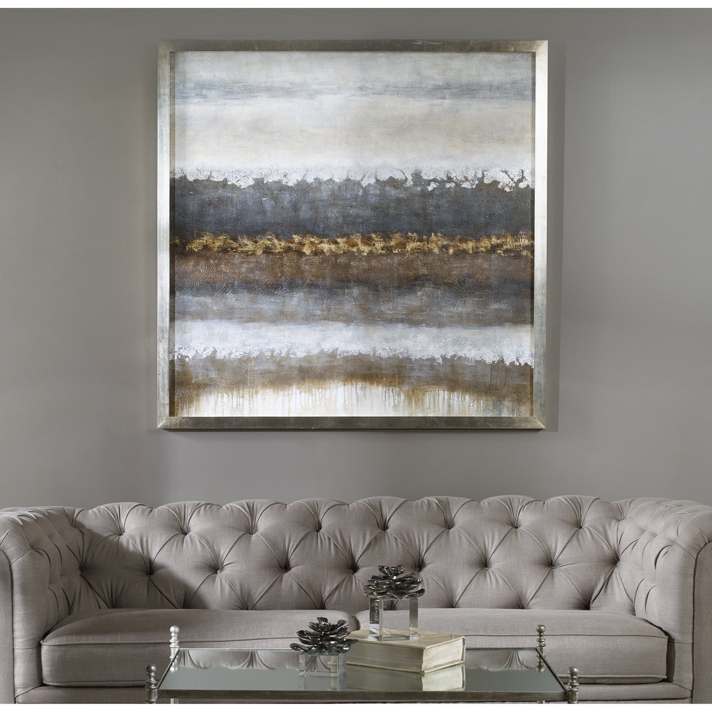 002 S-254078 | Lifestyle | Layers Landscape Art by Uttermost in multi. Made from pine wood, canvas, acrylic in a modern style.