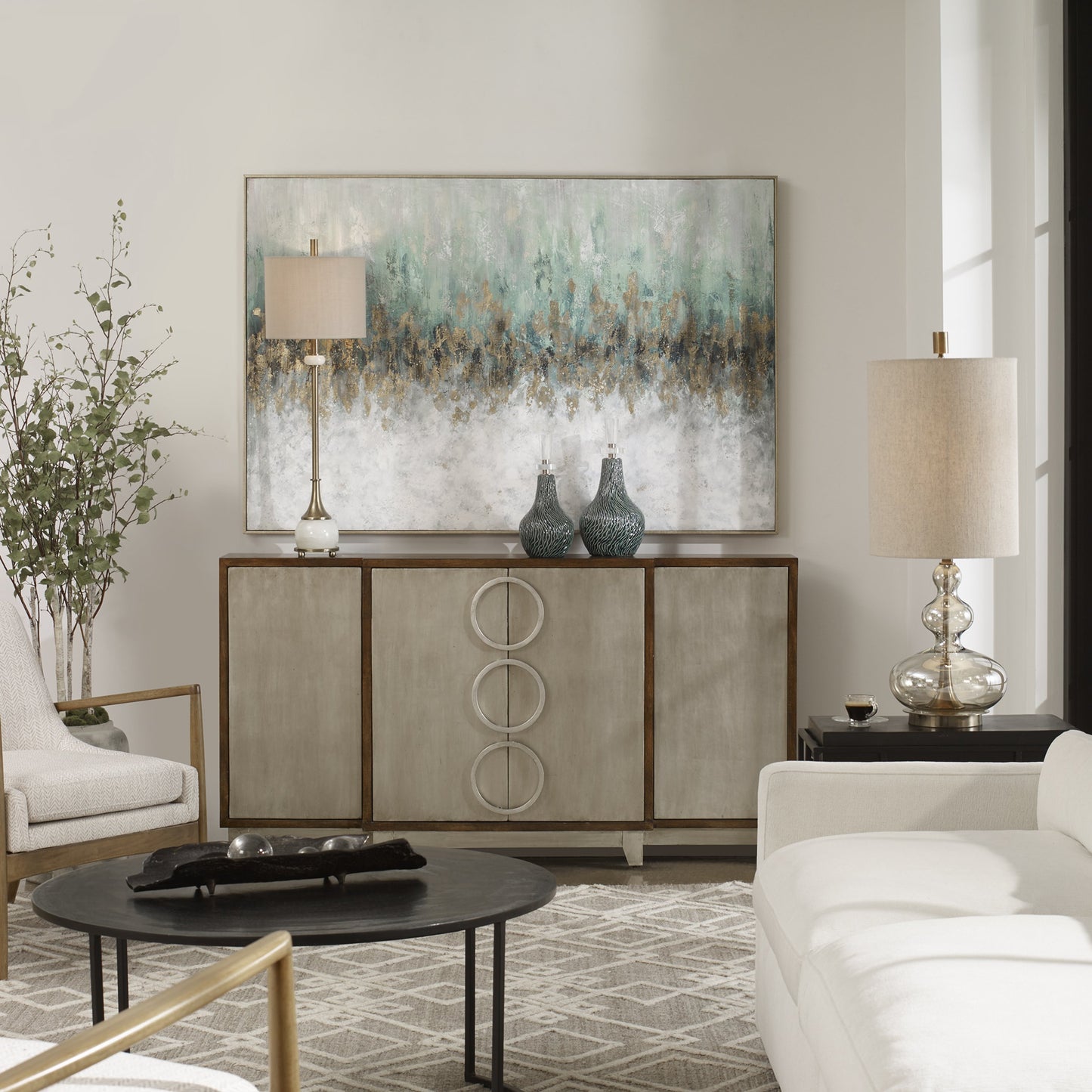 008 SR-766831 | Lifestyle | Divide Hand Painted Art by Uttermost in multi. Made from fir wood, canvas, pu frame in a modern style.