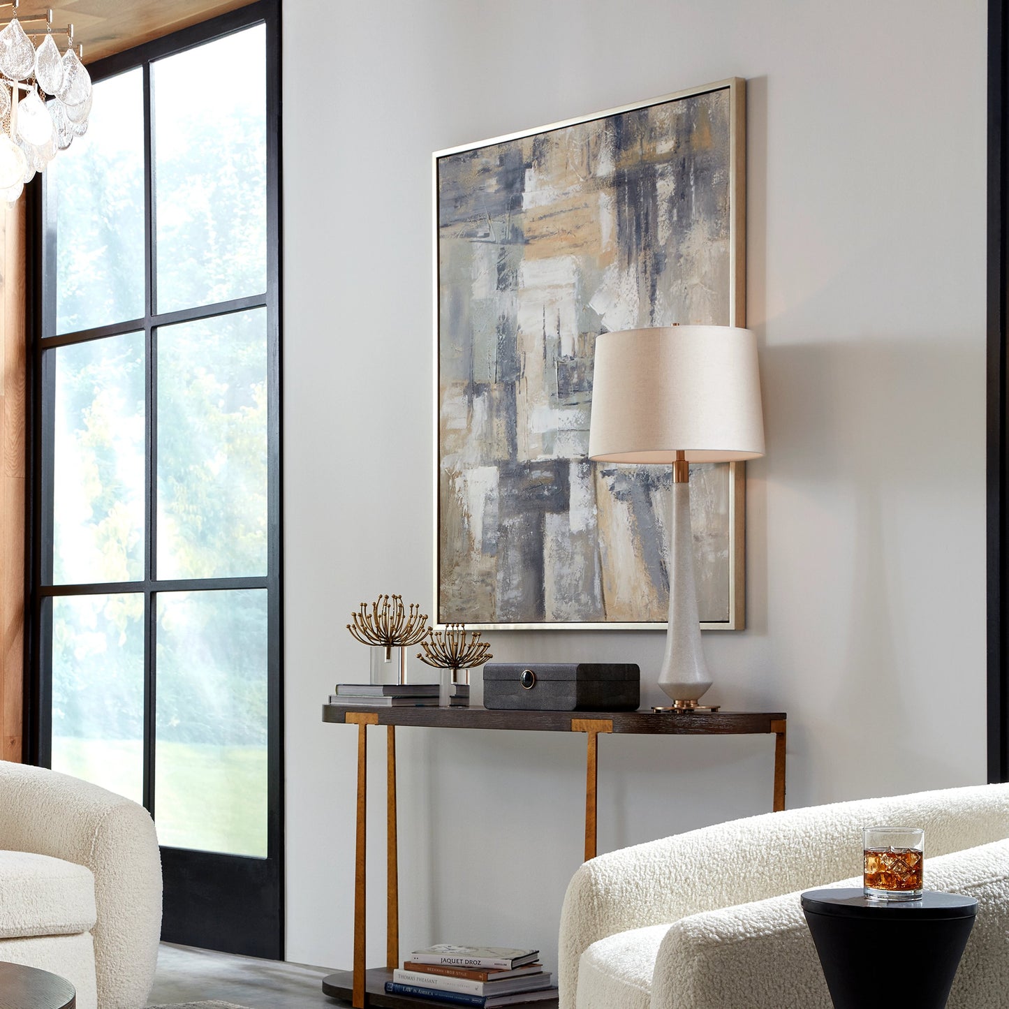 009 SI-1981455 | Lifestyle | Intuition Hand Painted Art by Uttermost in multi and light pine. Made from canvas, pine wood, acrylic in a modern style.