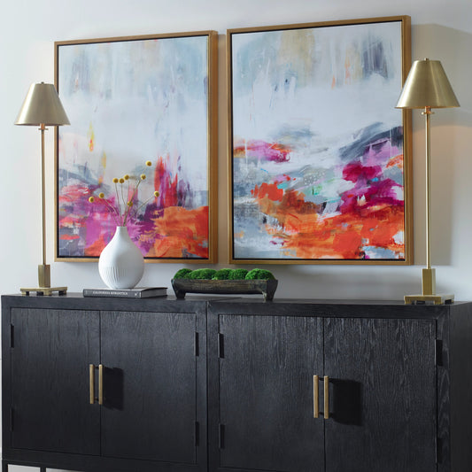 Color Theory Framed Art by Uttermost in multi. Made from solid wood, canvas in a modern style.