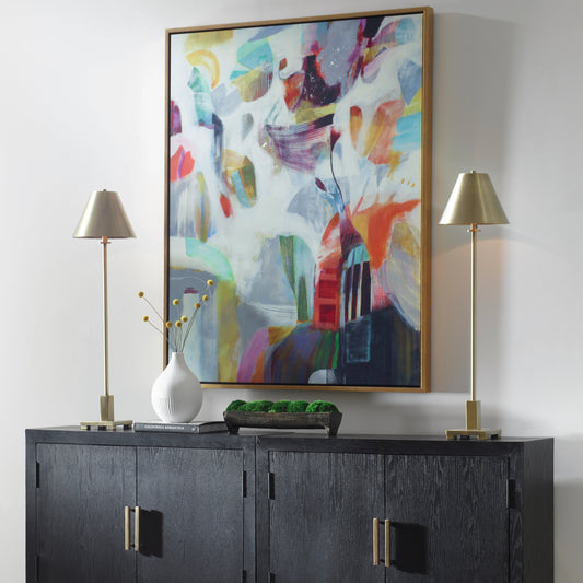 Renewal Framed Art by Uttermost in multi and gold. Made from solid wood, canvas in a modern style.