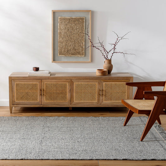 Aarhus ARU-2300 Rug by Surya in medium gray, black. Made from face: 100% wool in a unique style.