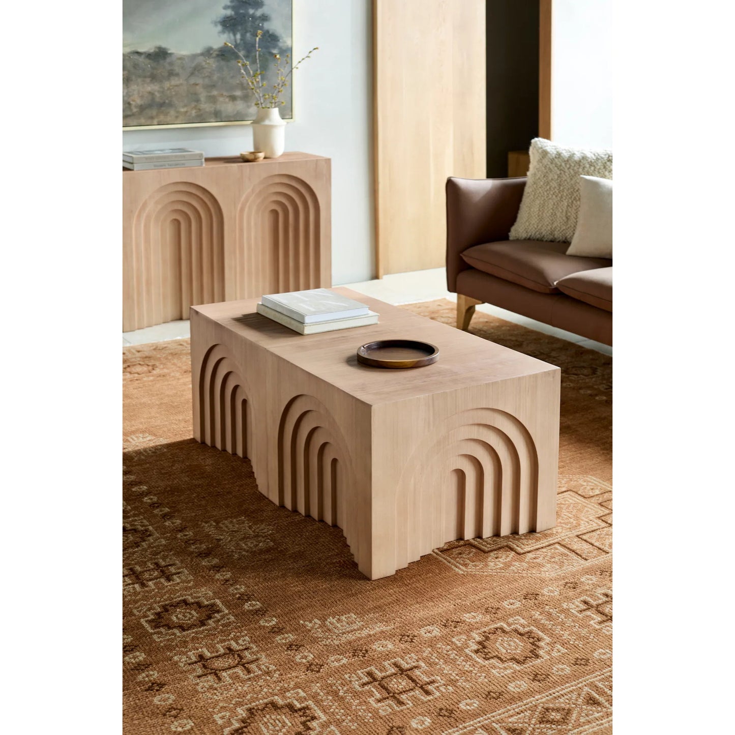 003 SI-2258158 | Lifestyle | Arwyn End Table by Surya in brown brushed hemlock. Made from hemlock in a transitional style.