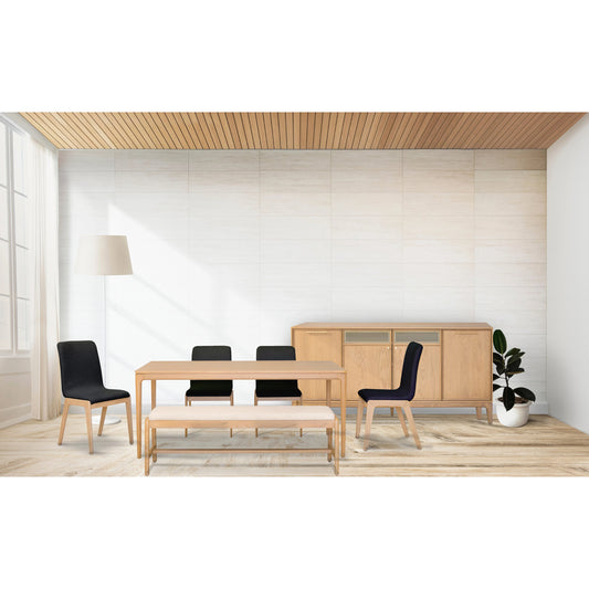 Arizona Sideboard by LH Imports in natural and natural, brass. Made from oak, oak veneer, mdf, metal mesh, metal in a modern style.