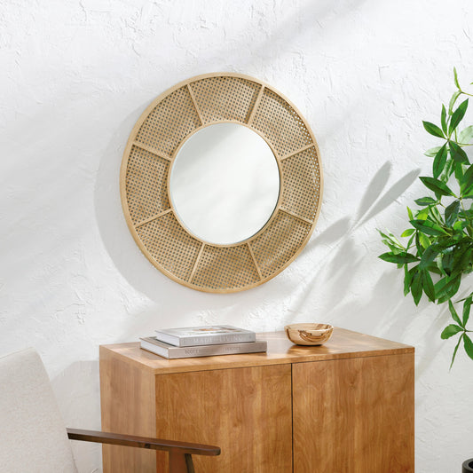 Anassa Mirror - 32889 by Surya in khaki and distressed. Made from frame: metal, substrate: manufactured wood in a cottage & farmhouse style.