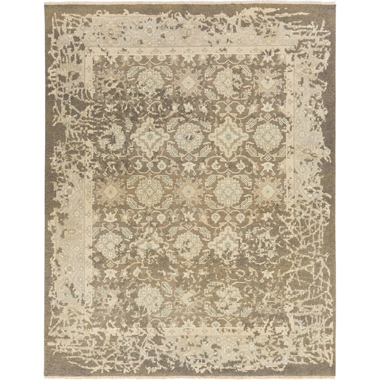 Artifact Rug - 17395 by Surya in olive, medium gray, gray, seafoam, denim, cream. Made from 80% wool, 20% cotton in a unique style.