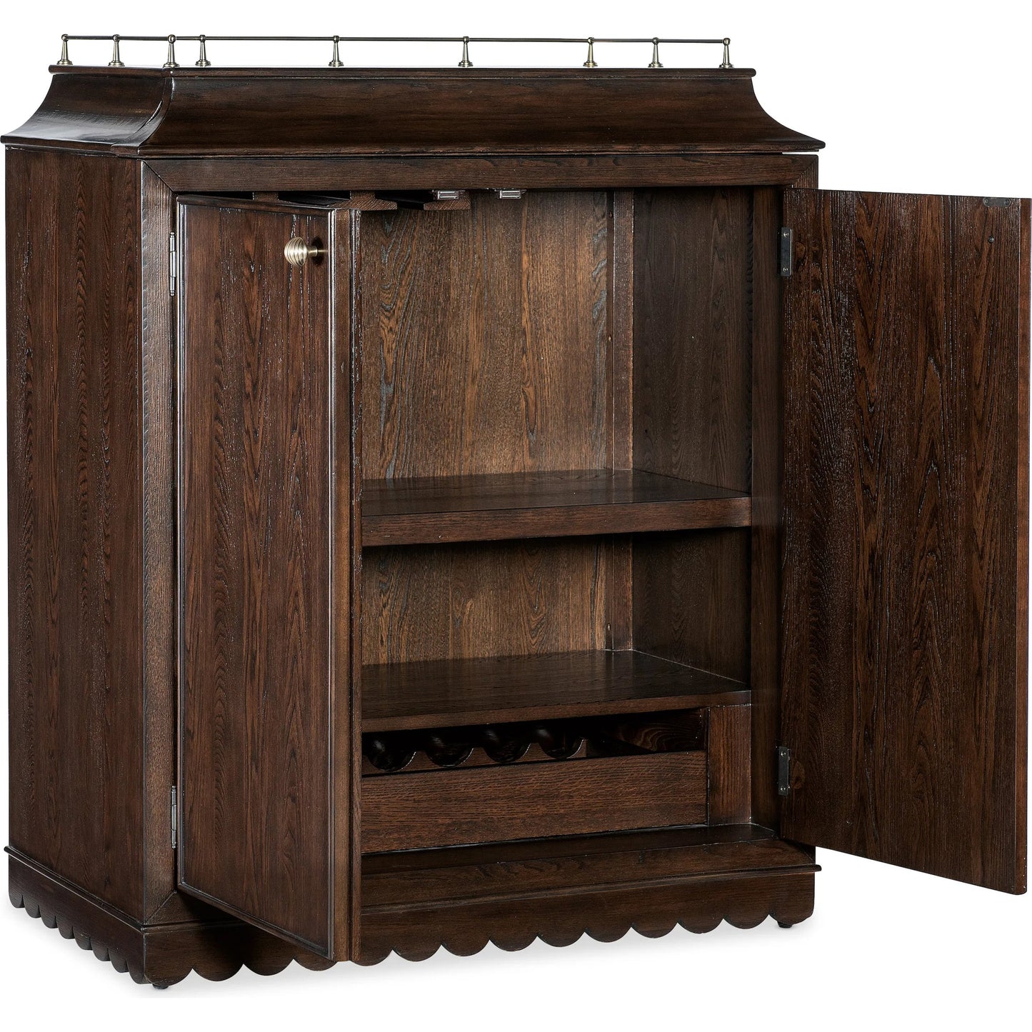 002 SI-2250746 | Additional Silo | Commerce and Market Dukes Bar Cabinet by Hooker Furniture in dark wood and elm, gold. Made from unique in a unique style.