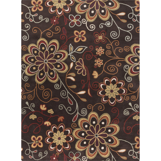 001 17642-9402 | Primary Silo | Athena ATH-5123 Rug by Surya in dark brown, burgandy, brown, camel, olive, mustard. Made from 100% wool in a unique style.