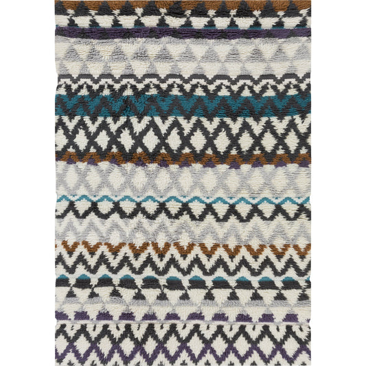 Atticus Rug - 12856 by Surya in black, aqua, medium purple, burnt orange, light gray, ivory. Made from wool-new zealand in a unique style.
