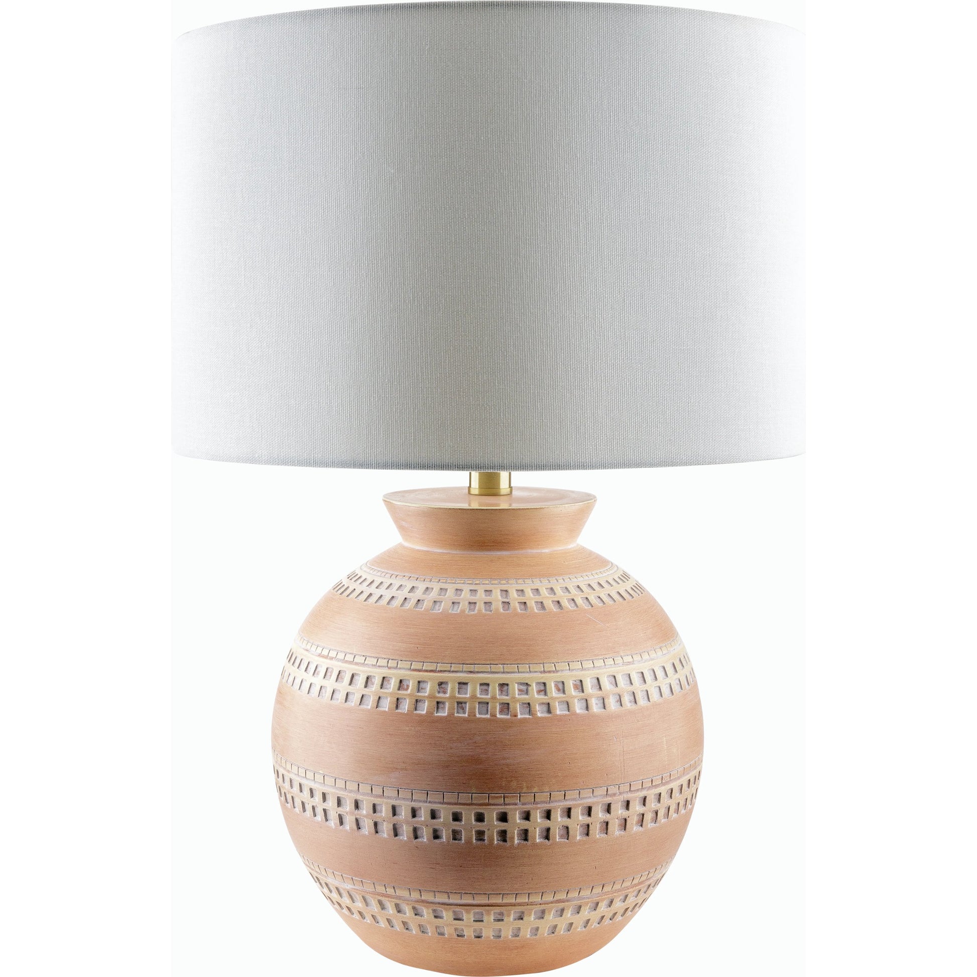 Atollo Accent Table Lamp - 535848 by Surya in paintedplated. Made from resin, linen, iron in a modern style.