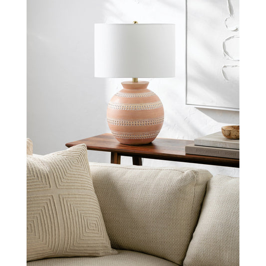 Atollo Accent Table Lamp - 535848 by Surya in paintedplated. Made from resin, linen, iron in a modern style.