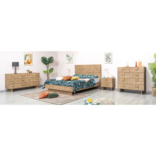 Atlantis 5-Drawer Chest by LH Imports in grey and light taupe - brushed. Made from solid acacia, acacia veneer, mdf in a transitional style.