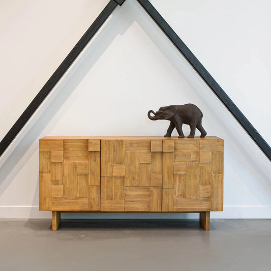Atlantis Sideboard by LH Imports in grey and light taupe - brushed. Made from solid acacia, acacia veneer, mdf in a transitional style.