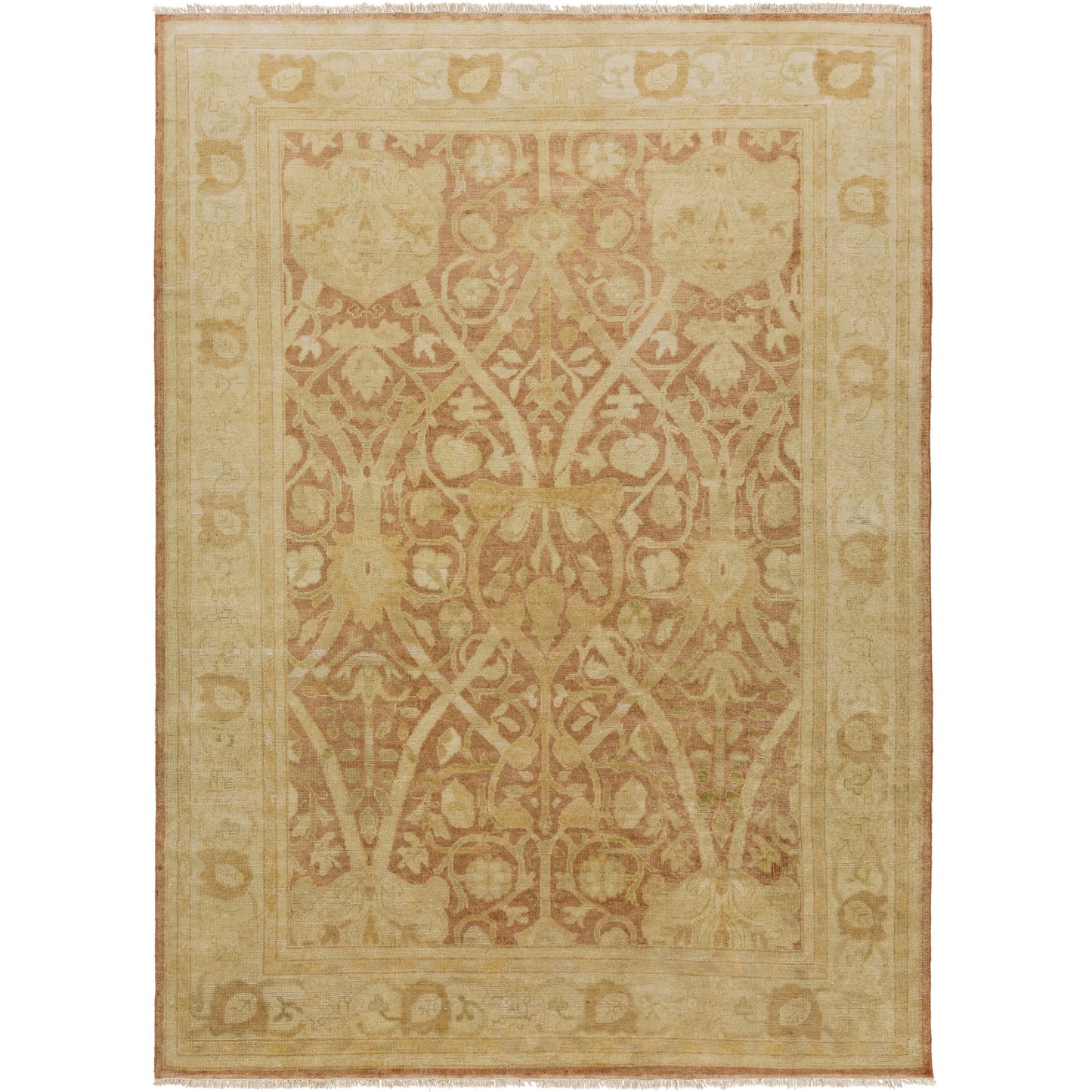 001 47689-20399 | Primary Silo | Antique Rug - 1150 by Surya in tan, ice blue, brown, olive, light olive, burnt orange. Made from 100% new zealand wool in a unique style.