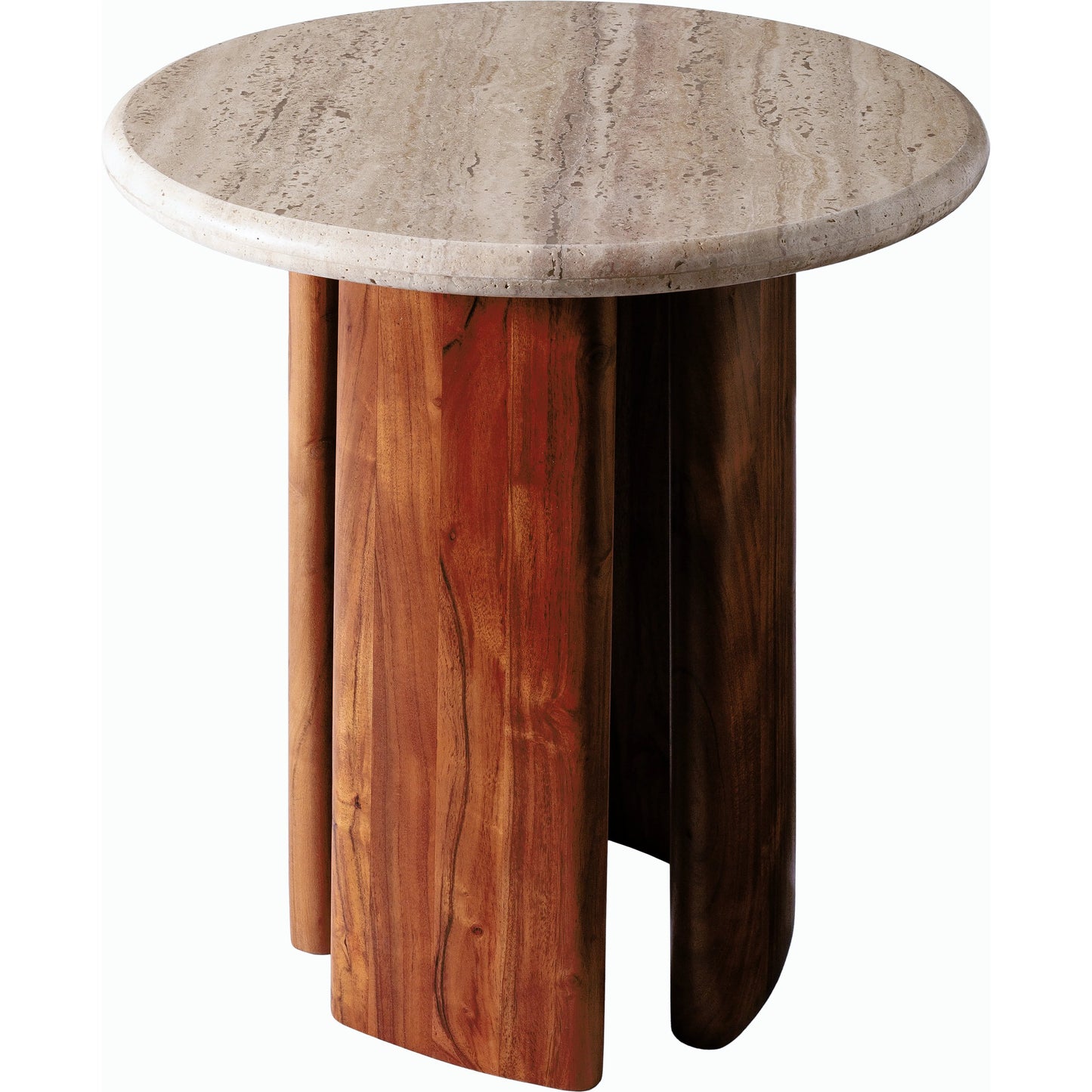 001 SI-2164082 | Primary Silo | Abacus End Table by Surya in top: brown, base: brown, beige and lacquerednaturalwood finish. Made from travertine, acacia, manufactured wood in a modern style.