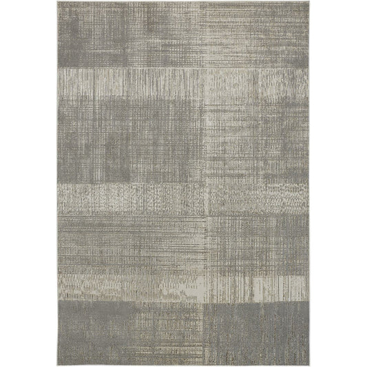 Aura Rug - 3736F by Feizy in gray, ivory. Made from polyester, polypropylene in a unique style.