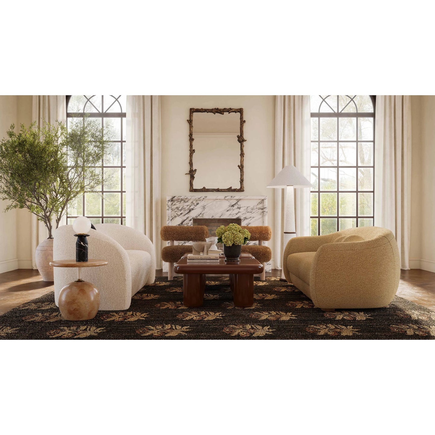 017 SI-2248292 | Lifestyle | Judy Boucle Sofa by TOV Furniture. Made from boucle, plywood, wood in a transitional style.