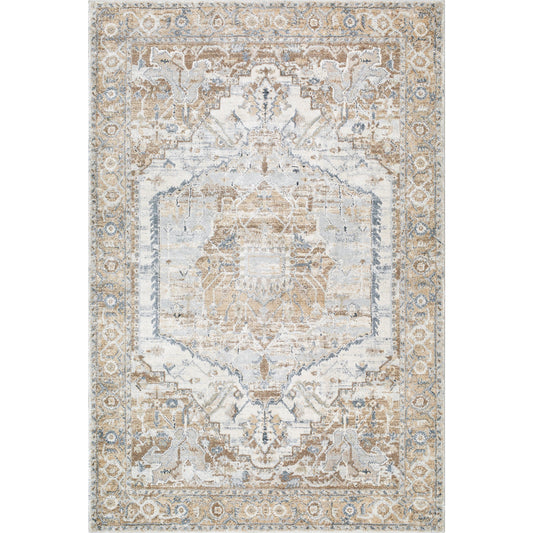 Avellino Rug - 530041 by Livabliss in light beige, light gray, gray, tan, deep teal. Made from face: 90% polypropylene, 10% polyester, warp: 100% c