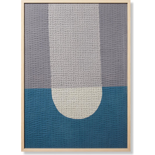 Bullet Point Wall Art by Loloi in blue, grey. Made from cotton in a modern style.