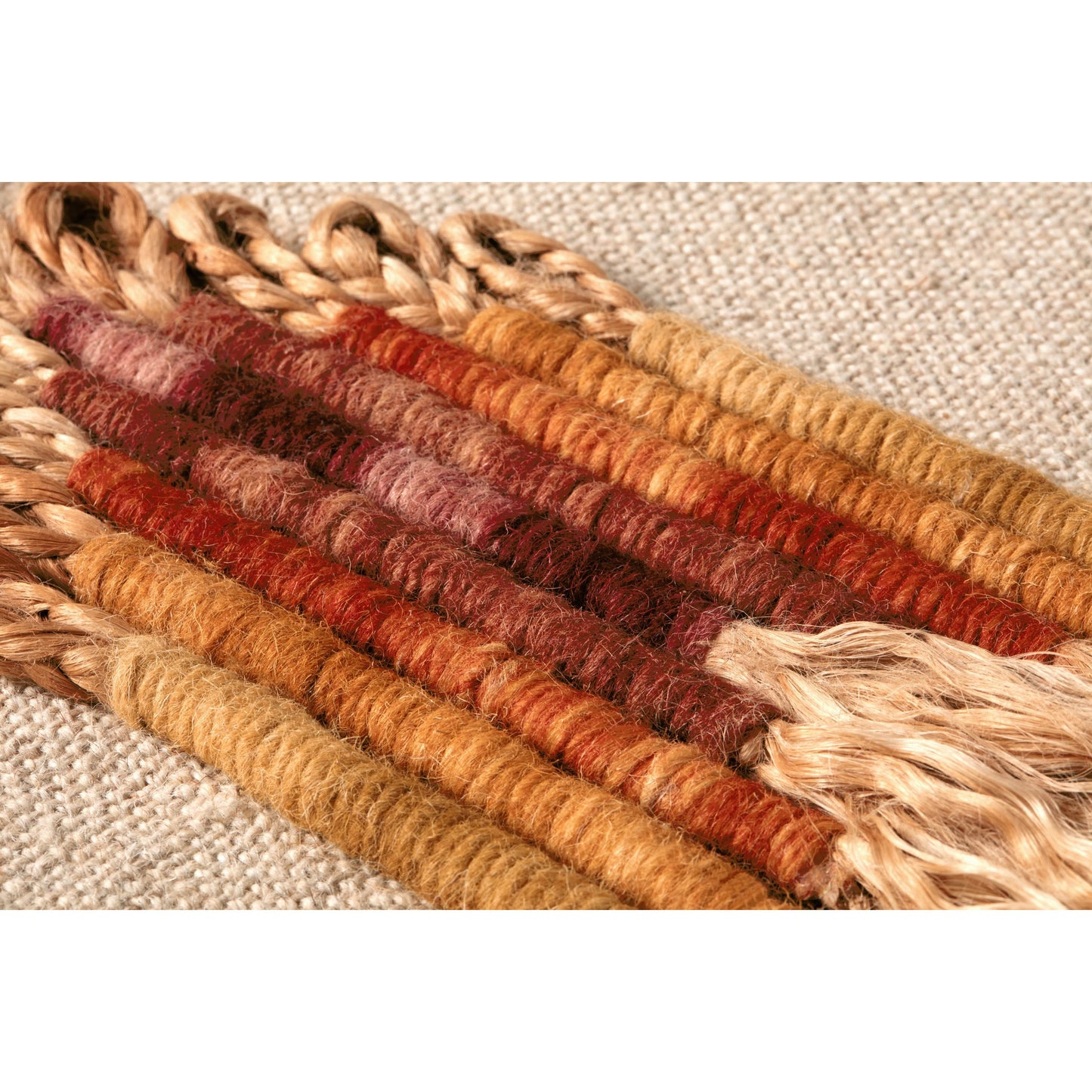 003 SI-2159560 | Closeup | Chrissy Wall Art by Loloi in beige, orange. Made from wool, jute in a eclectic & global style.