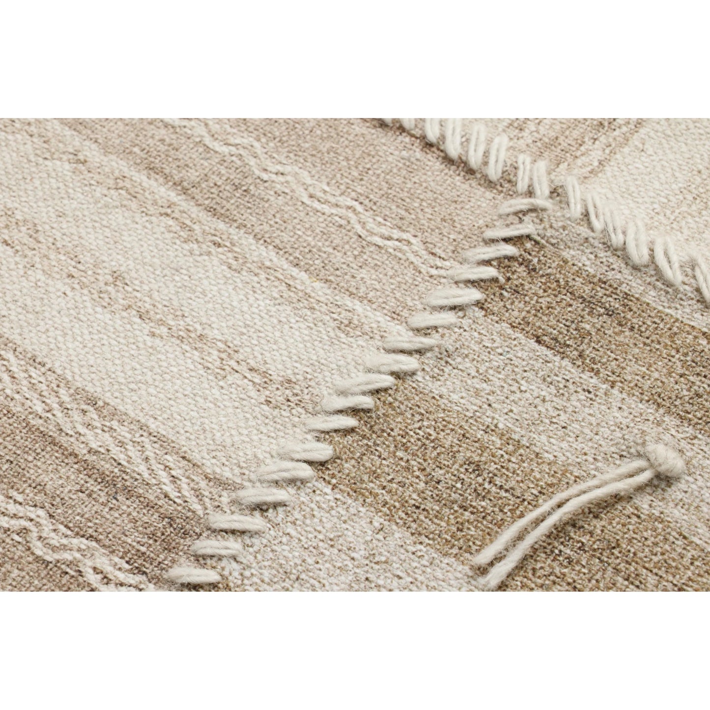 003 SI-2527266 | Closeup | Patchwork B Wall Decor by Loloi in beige, brown. Made from polyester, cotton, wool in a rustic style.
