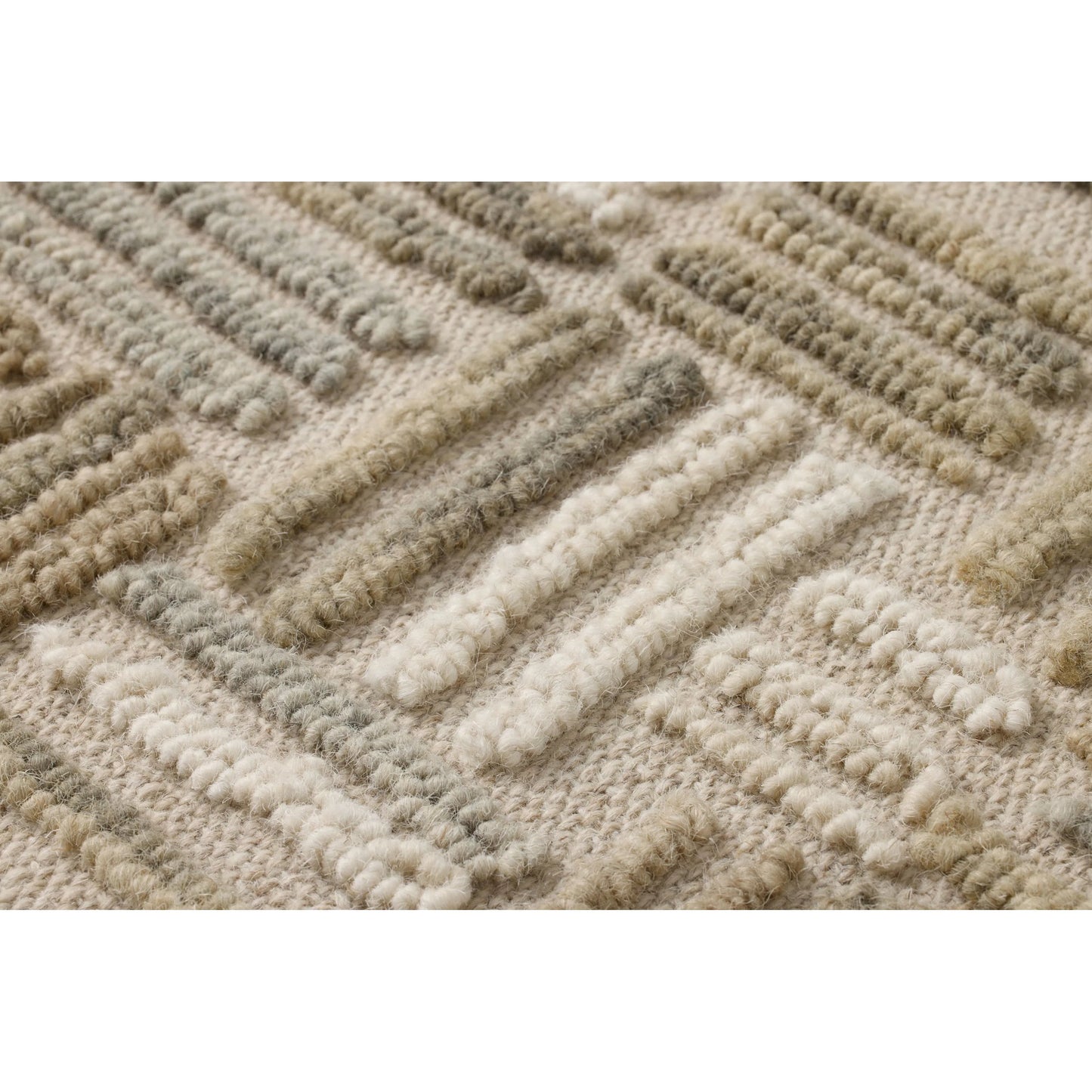 003 SI-2527269 | Closeup | Perplexed Wall Decor by Loloi in green, ivory. Made from 100% wool in a rustic style.