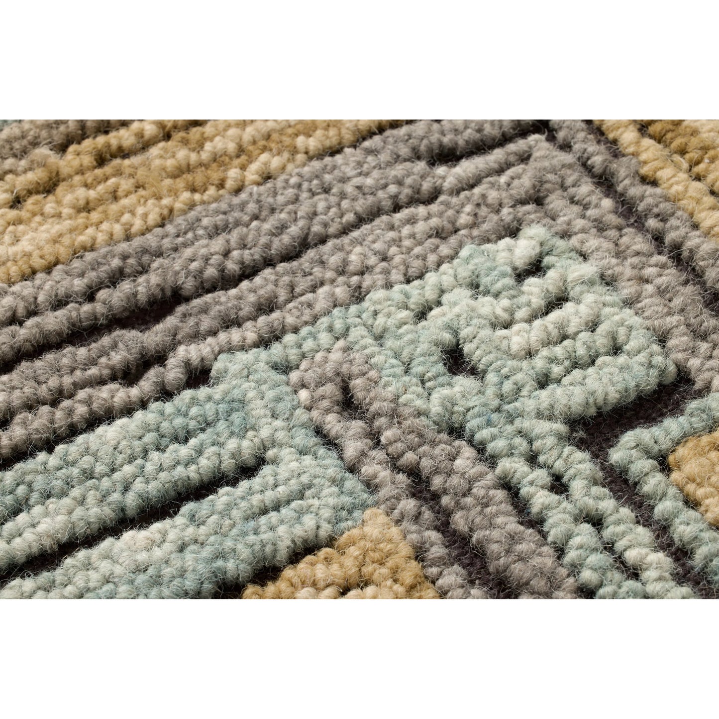 003 SI-2527142 | Closeup | Bisect Wall Decor by Loloi in blue, gold. Made from 100% wool in a traditional style.
