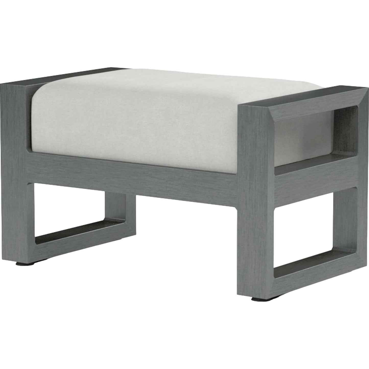 001 SI-2166986 | Primary Silo | Redondo Outdoor Ottoman by Sunset West in slate. Made from aluminum in a modern style.