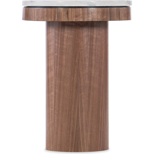 Vana Round Drink Table by Hooker Furniture in medium walnut. Made from unique in a transitional style.