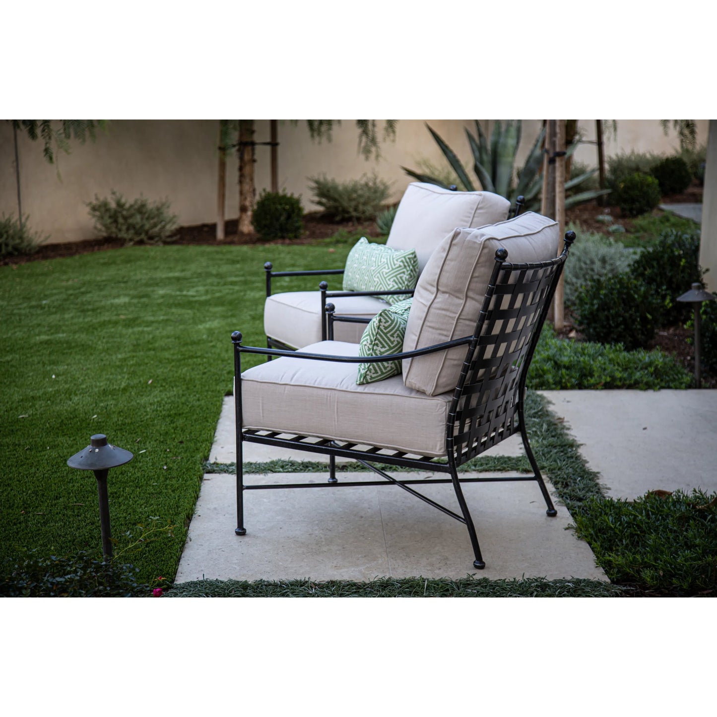 006 SI-2166916 | Lifestyle | Provence Outdoor Club Chair by Sunset West in pewter. Made from wrought iron in a modern style.