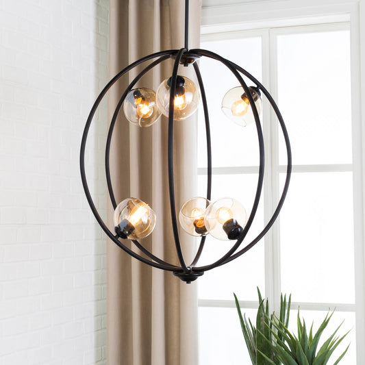 Axel Ceiling Light - 22209 by Surya in clear, black, translucent and black. Made from glass, metal in a modern style.