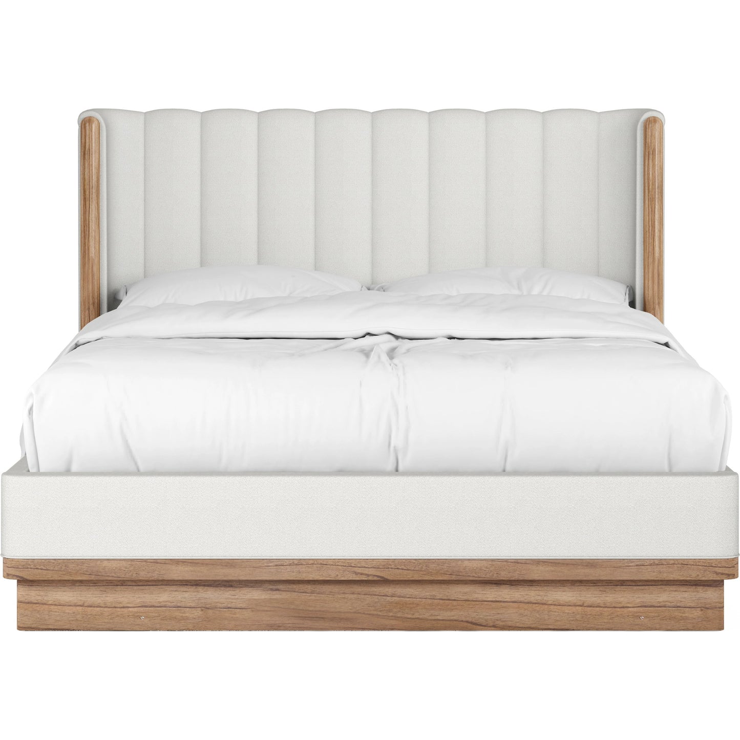 002 SI-2065193,SI-2065194,SI-2065195 | Additional Silo | Portico Upholstered Shelter Bed by A.R.T. Furniture in white and sienna. Made from parawood solids, foam, fabric in a modern style.