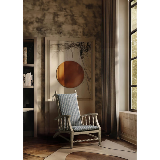 Whitby Lounge Chair by Jonathan Charles in grey and greyed oak. Made from oak, fabric, rope in a cottage & farmhouse style.