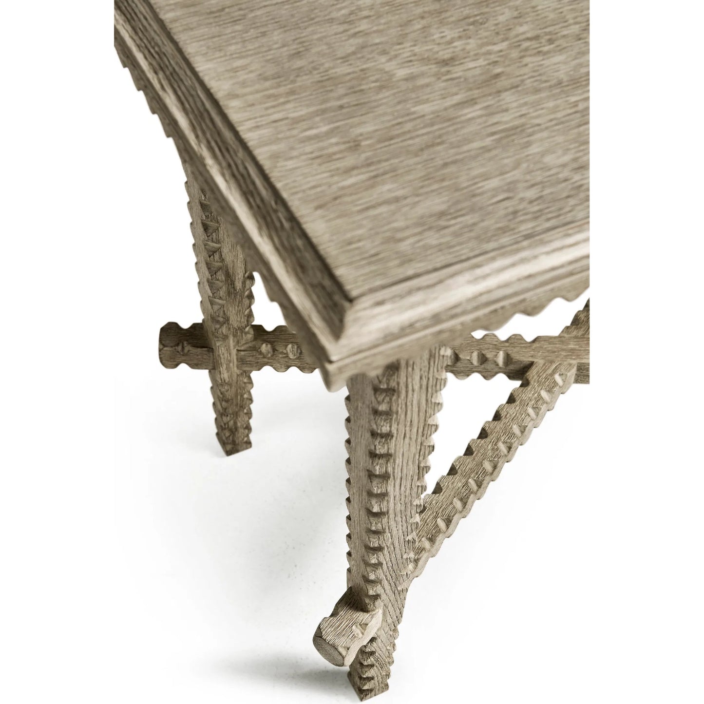 010 SI-2252698 | Closeup | Stratford End Table by Jonathan Charles in grey and greyed oak. Made from oak, oak veneer in a transitional style.