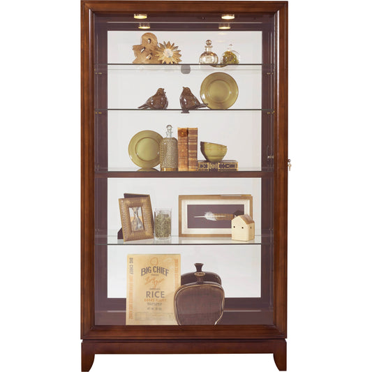 Two Way Door Curio Chocolate Cherry by Pulaski Furniture in chocolate cherry. Made from poplar wood cherry wood veneers in a traditional style.