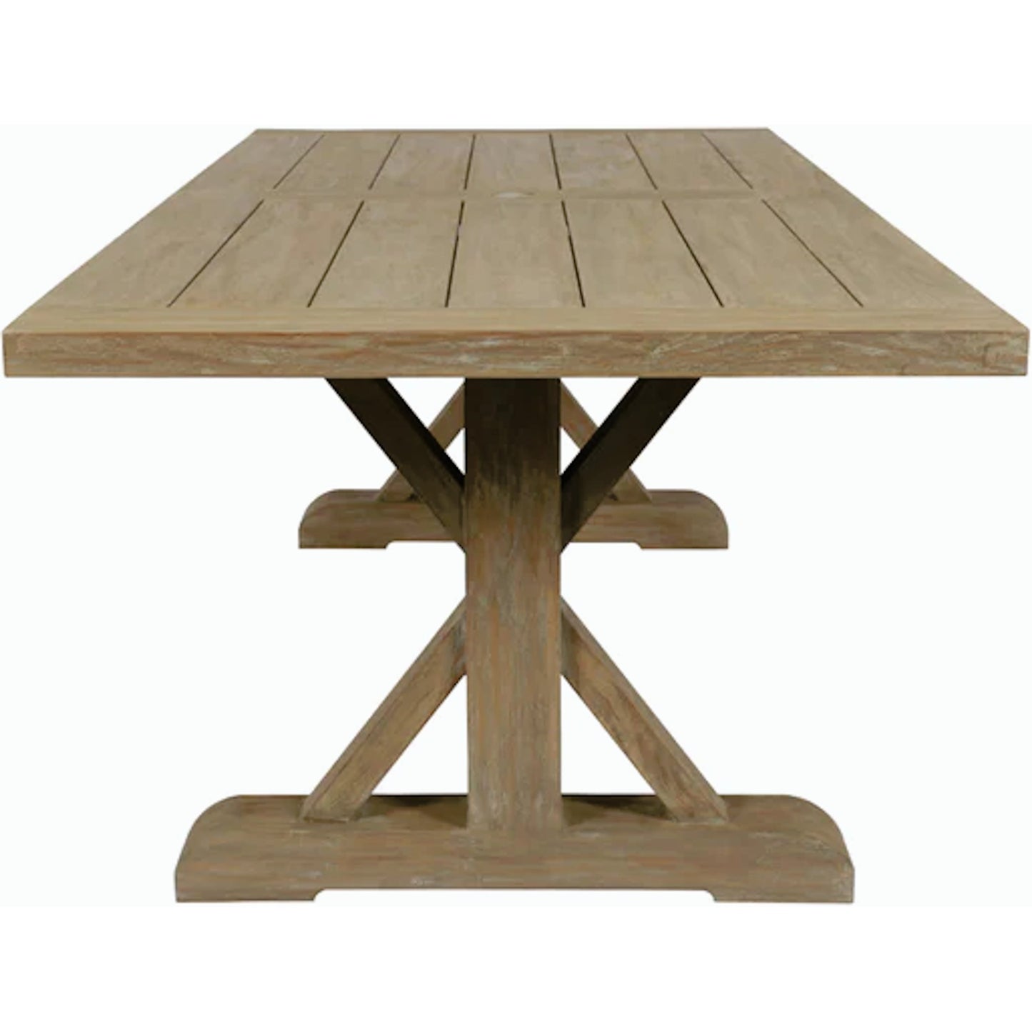 003 SI-2167236 | Additional Silo | Coastal Outdoor Teak 94" Trestle Dining Table by Sunset West in teak. Made from teak in a modern style.