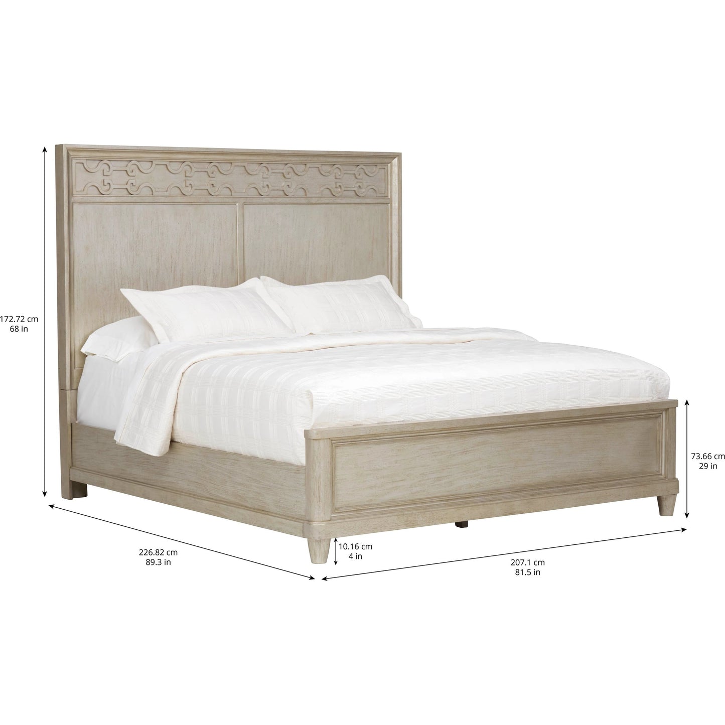 018 SI-1946518 | Additional Silo | Morrissey Cashin Panel Bed by A.R.T. Furniture in silver and bezel. Made from parawood solids, primavera veneers in a transitional style.