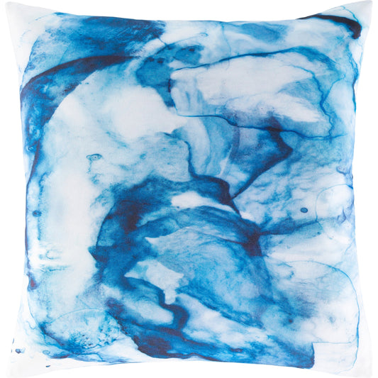 Azora Pillow - 27854 by Surya in silver gray, blue, pale blue, navy, aqua, white. Made from 100% polyester in a eclectic & global style.
