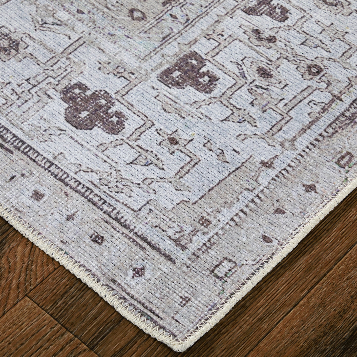 002 SI-2158906,SI-2158907,SI-2158908,SI-2158909,SI-2158910 | Closeup | Percy Transitional Rug - PRC39PAF by Feizy in tan, ivory, gray. Made from polyester, cotton, viscose in a unique style.