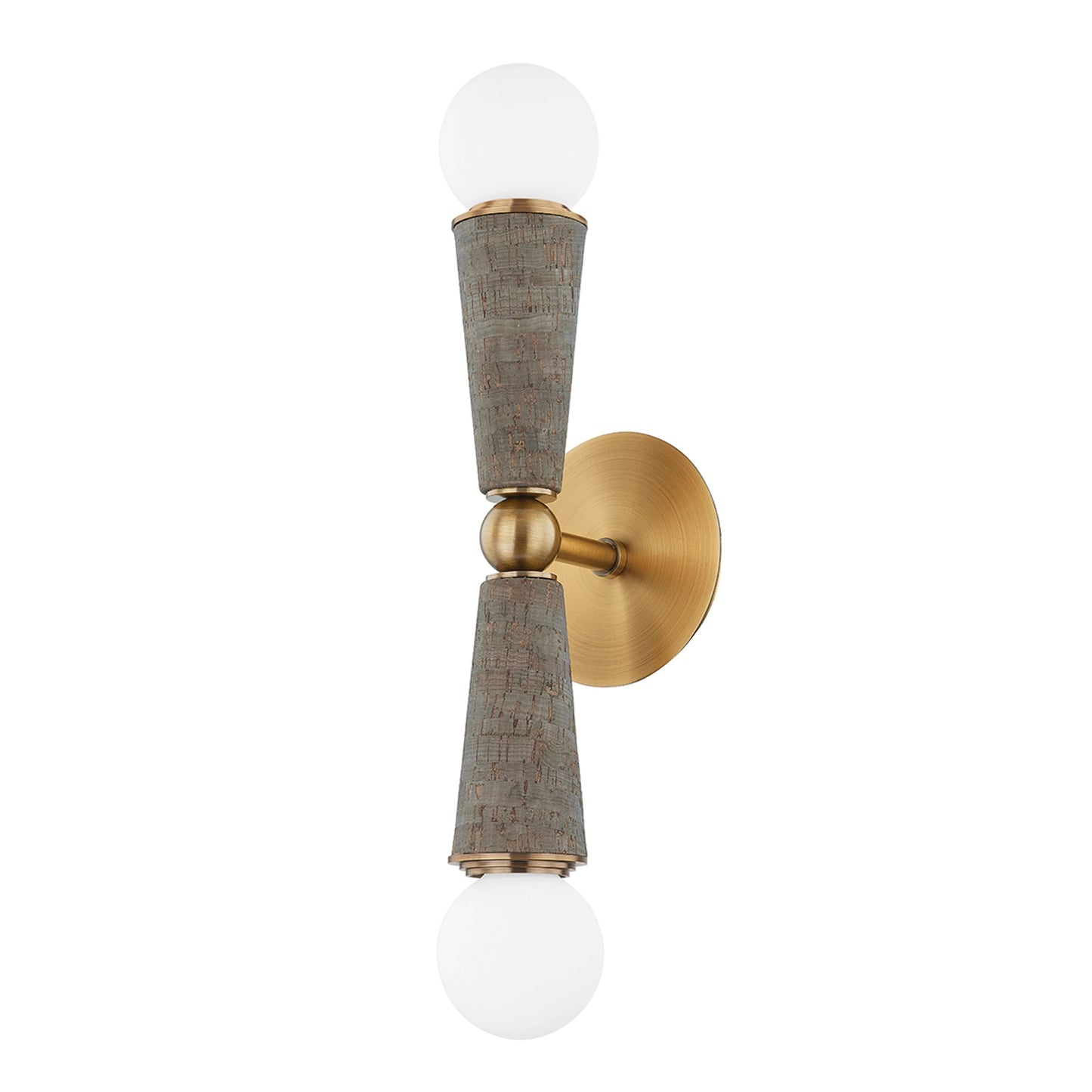 002 SI-2030080 | Additional Silo | Dax 2 Light Wall Sconce by Troy in patina brass. Made from steel in a modern style.