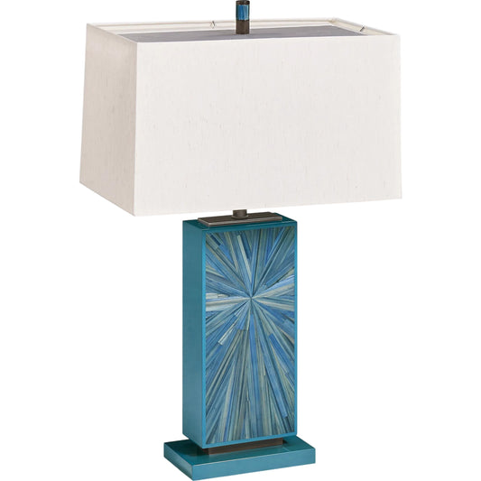 001 SI-2535748 | Primary Silo | Sapphire Vertical Table Lamp by Jonathan Charles in azure blue straw. Made from main straw in a unique style.