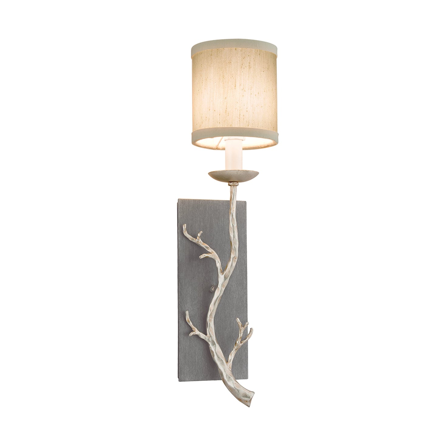 001 SI-2072571 | Additional Silo | Adirondack Wall Sconce by Troy in graphite and silver leaf. Made from hand worked iron in a modern style.
