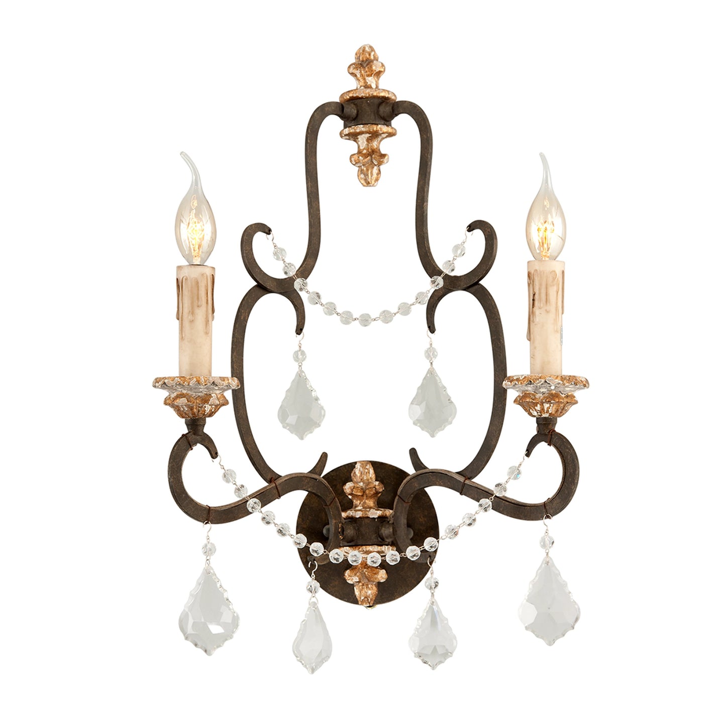 002 SI-2072650 | Additional Silo | Bordeaux Wall Sconce by Troy in parisian bronze. Made from hand worked iron in a traditional style.